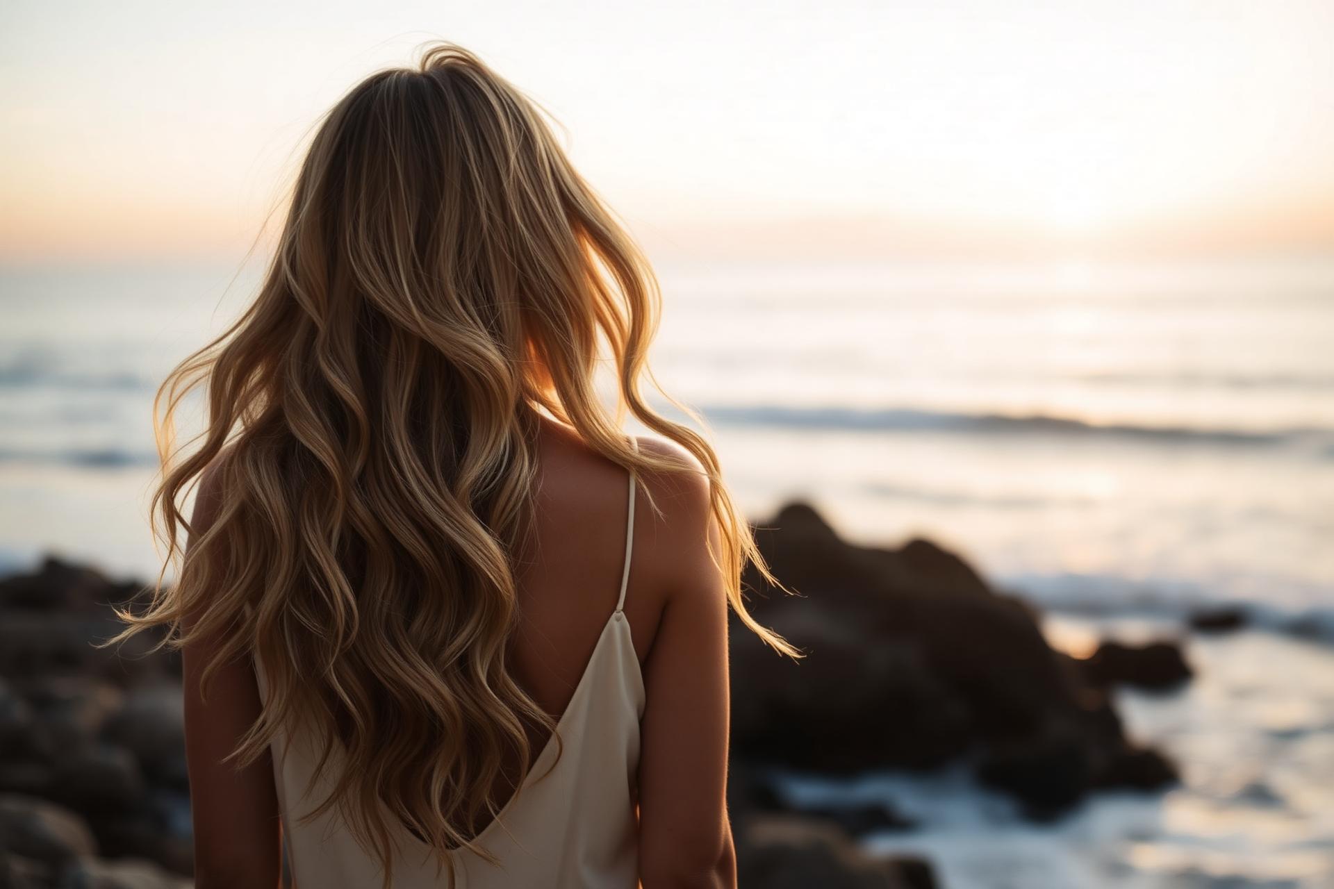 Luxury dimensional blonde balayage hair by Kristie in Newport Beach